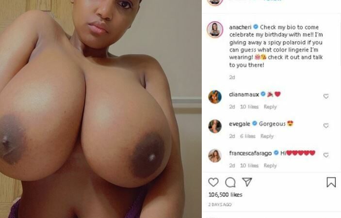 RivJones Ebony Thot Seducing Huge Tits On Lingerie OnlyFans Insta Leaked Videos