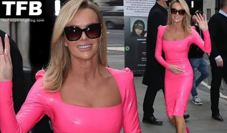 Amanda Holden Looks Hot in a Pink Latex Dress (16 Photos)