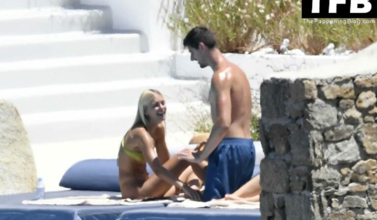 Thibaut Courtois & Mishel Gerzig Enjoy a Day in Mykonos (30 Photos)