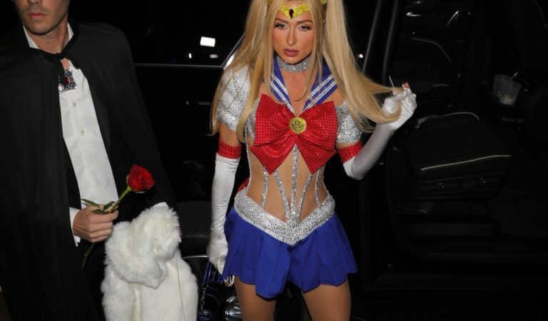 Paris Hilton Shows Off Her FBI Agent Costume in WeHo (92 Photos)