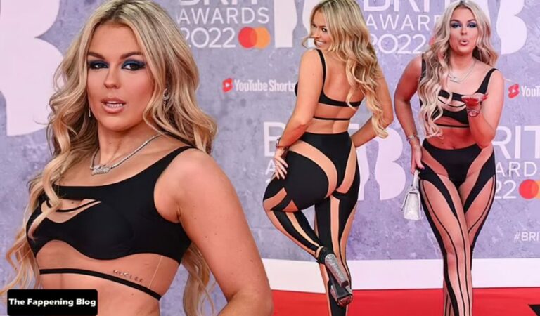 Tallia Storm Flaunts Her Sexy Figure in a Risqué Black Top and Cutout Trousers at The BRIT Awards (18 Photos)