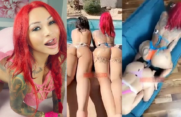 Brittanya Razavi And Alva Jay Lesbian Double Dildo Snapchat Porn Video