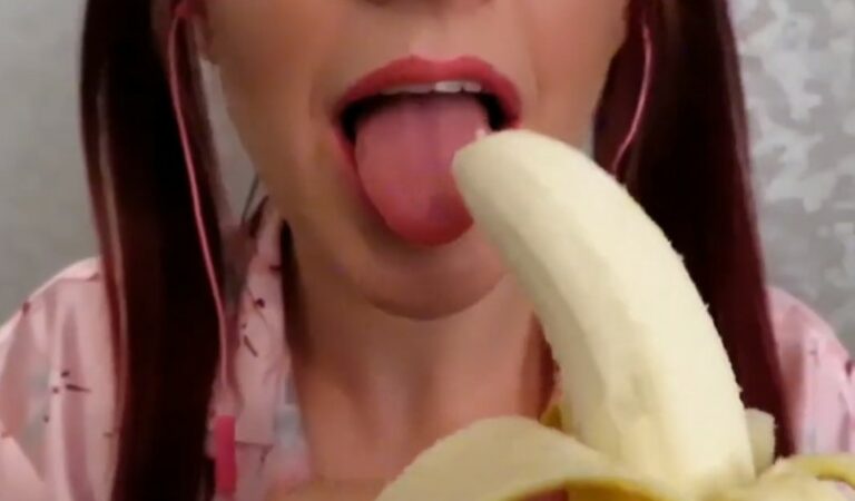 Flirty ASMR Banana Sucking Video