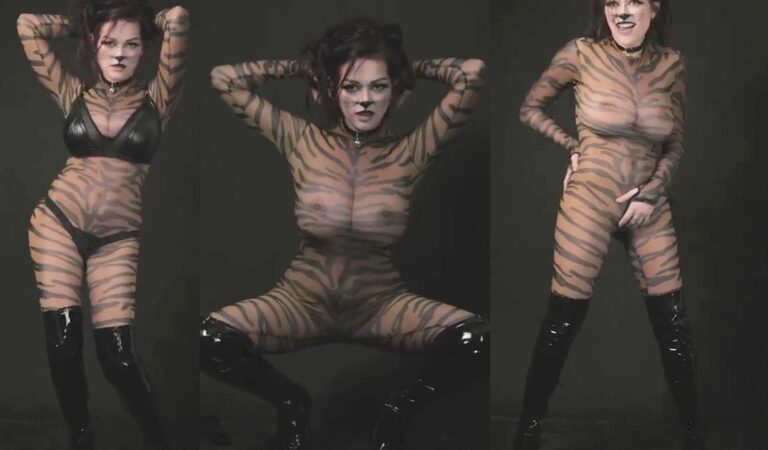 Tessa Fowler See Through Halloween Cat Costume Video Leaked