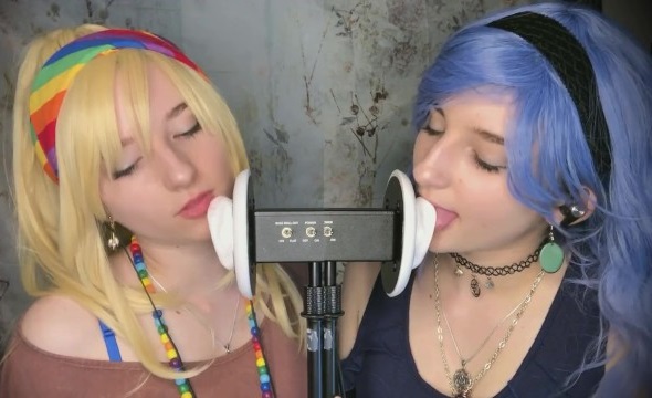 ASMR Twin Ear Licking Lesbian Edition